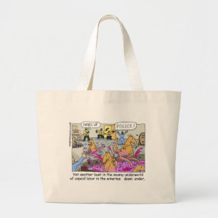 Australische kangoeroe wijngaarden grappige gesche grote tote bag