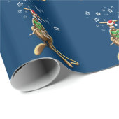 Australische kangoeroes Nacht voor Kerstmis Cadeaupapier (Rol Hoek)