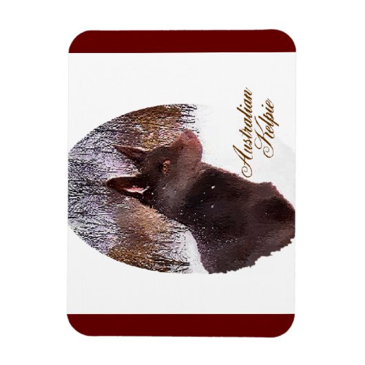 Australische Kelpe Art Magneet (Verticaal)