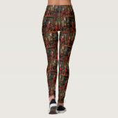 Australische Kelpie bij de open haard Kerstmis Leggings (Achterkant)