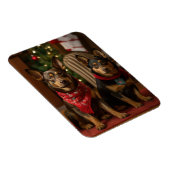 Australische Kelpie bij de open haard Kerstmis Magneet (Rechterzijde)