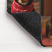 Australische Kelpie bij de open haard Kerstmis Muismat (Hoek)