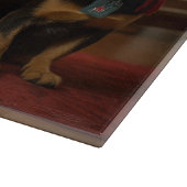 Australische Kelpie bij de open haard Kerstmis Snijplank (Hoek)