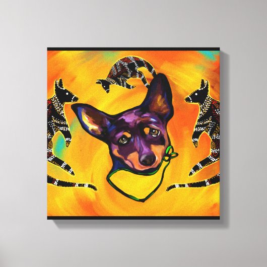 AUSTRALISCHE KELPIE CANVAS AFDRUK (Voorkant)
