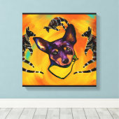 AUSTRALISCHE KELPIE CANVAS AFDRUK (Insitu (Houten vloer))