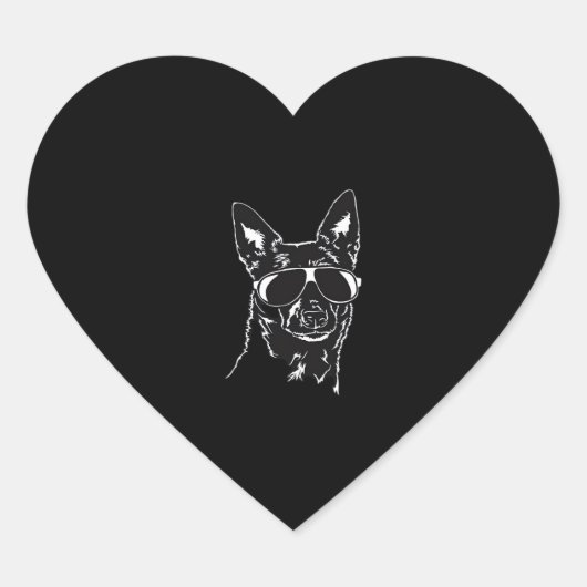 Australische Kelpie coole zonnebril Classic T-Sh Hart Sticker (Voorkant)