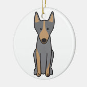 Australische Kelpie Dog Cartoon Keramisch Ornament (Links)