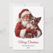 Australische Kelpie Dog Santa Claus Kerstmis Feestdagenkaart (Voorkant)