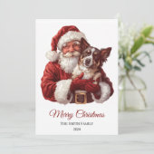 Australische Kelpie Dog Santa Claus Kerstmis Feestdagenkaart (Staand voorkant)
