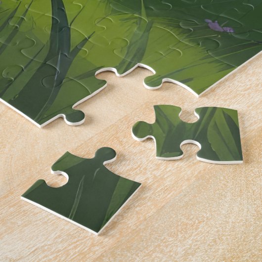 Australische Kelpie Dog Spring Bloemen Schilderen Legpuzzel (Zijkant)