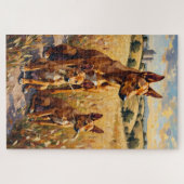 Australische Kelpie Gouden Veld Kunst Legpuzzel (Horizontaal)