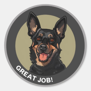 Australische Kelpie Great Job Teacher Reward Ronde Sticker