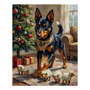 Australische Kelpie-herders Kerst Kunst Perfect Poster