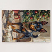 Australische Kelpie Herding Kerst Kunst Legpuzzel (Horizontaal)