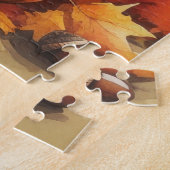 Australische Kelpie Herfstbladeren Thanksgiving Ku Legpuzzel (Zijkant)