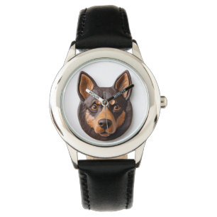 Australische Kelpie Hond 3D Geïnspireerd Horloge