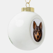 Australische Kelpie hond 3D geïnspireerd Keramische Bal Ornament (Links)