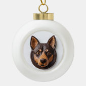 Australische Kelpie hond 3D geïnspireerd Keramische Bal Ornament (Voorkant)