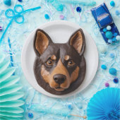 Australische Kelpie hond 3D geïnspireerd Papieren Bordje (Feest)