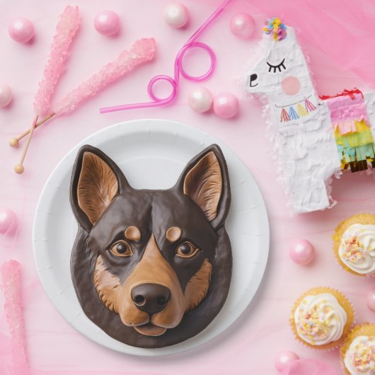 Australische Kelpie hond 3D geïnspireerd Papieren Bordje (Feest)