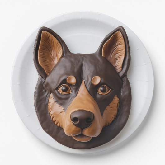 Australische Kelpie hond 3D geïnspireerd Papieren Bordje (Voorkant)