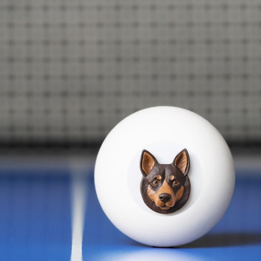 Australische Kelpie hond 3D geïnspireerd Pingpongbal (Net)