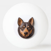 Australische Kelpie hond 3D geïnspireerd Pingpongbal (Achterkant)
