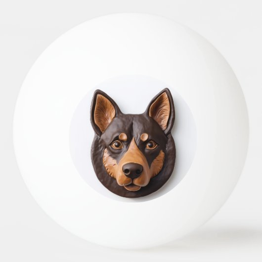 Australische Kelpie hond 3D geïnspireerd Pingpongbal (Achterkant)
