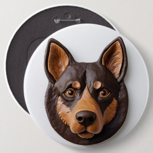 Australische Kelpie hond 3D geïnspireerd Ronde Button 6,0 Cm
