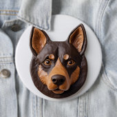 Australische Kelpie hond 3D geïnspireerd Ronde Button 6,0 Cm (In situ)