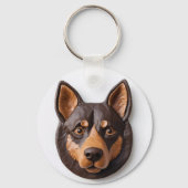 Australische Kelpie hond 3D geïnspireerd Sleutelhanger (Voorkant)