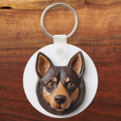 Australische Kelpie hond 3D geïnspireerd Sleutelhanger (Voorkant)