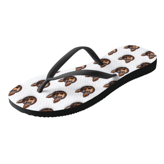 Australische Kelpie hond 3D geïnspireerd Teenslippers (Schuin)