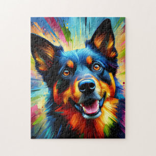 Australische Kelpie-hond Acrylprint Kleurrijk Legpuzzel