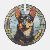 Australische Kelpie hond gekleurd Glas Ornament (Voorkant)