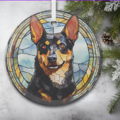 Australische Kelpie hond gekleurd Glas Ornament