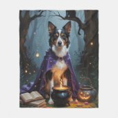 Australische Kelpie hond grillig Halloween schilde Fleece Deken (Voorkant)