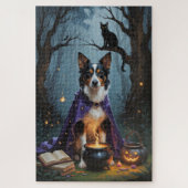 Australische Kelpie hond grillig Halloween schilde Legpuzzel (Verticaal)