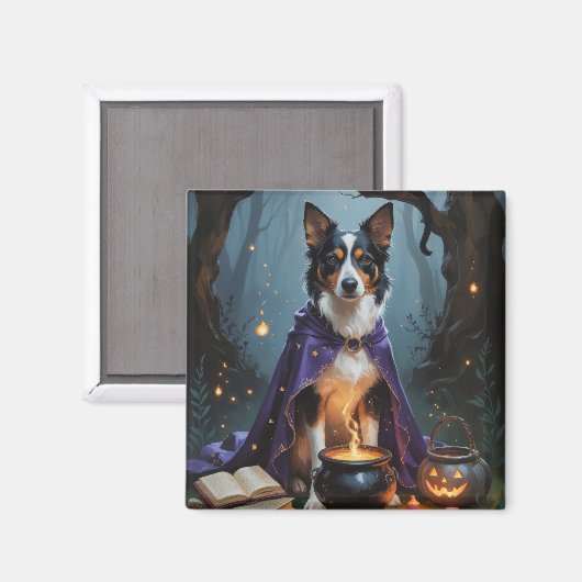 Australische Kelpie hond grillig Halloween schilde Magneet (Voorkant / Achterkant)