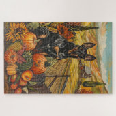 Australische Kelpie-hond Herfst Oogst Dankdag Legpuzzel (Horizontaal)