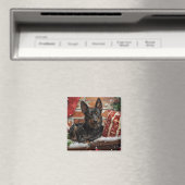 Australische Kelpie Hond Kerst Feestelijk Magneet (Insitu (Vaatwasser))