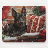 Australische Kelpie Hond Kerst Feestelijk Muismat (Voorkant)