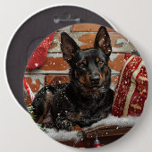 Australische Kelpie Hond Kerst Feestelijk Ronde Button 6,0 Cm (Voorkant /achterkant)
