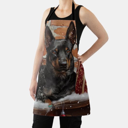 Australische Kelpie Hond Kerst Feestelijk Schort (Insitu)