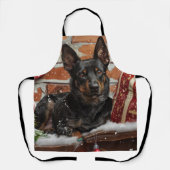Australische Kelpie Hond Kerst Feestelijk Schort (Voorkant)