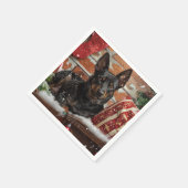 Australische Kelpie Hond Kerst Feestelijk Servet (Hoek)