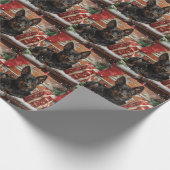 Australische Kelpie Hond Kerstfeest Cadeaupapier (Hoek)