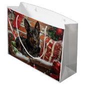 Australische Kelpie Hond Kerstfeest Groot Cadeauzakje (Achterkant Gekanteld)