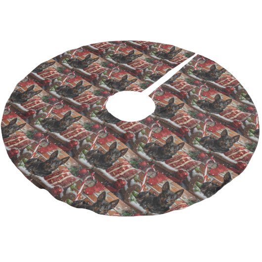 Australische Kelpie Hond Kerstfeest Kerstboom Rok (Gekanteld)