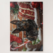 Australische Kelpie Hond Kerstfeest Legpuzzel (Verticaal)